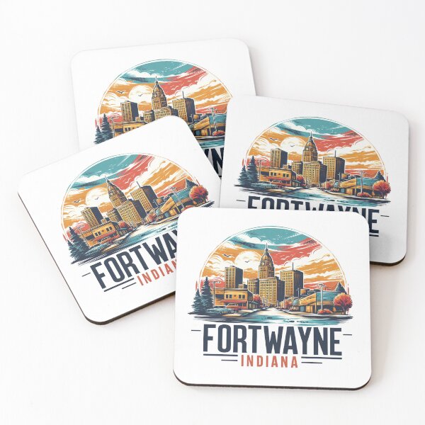 Item preview, FORT WAYNE INDIANA Watercolor Illustration designed and sold by PaintMeWorld.