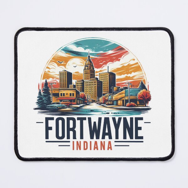 Item preview, FORT WAYNE INDIANA Watercolor Illustration designed and sold by PaintMeWorld.