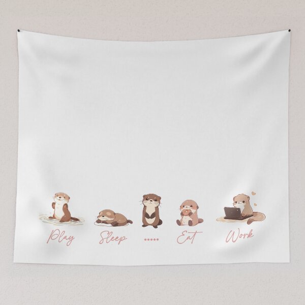 Item preview, Eat Sleep Otter Repeat designed and sold by unsungshop.