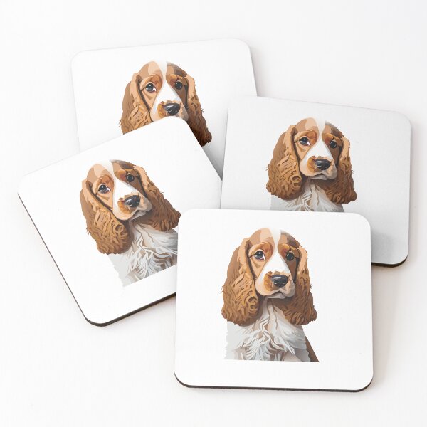 Item preview, brown white Cocker spaniel designed and sold by bodhijaxi.