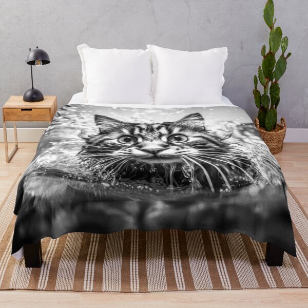 Item preview, Funny Graphic Tee Selfie cat in water designed and sold by MagicColorPrint.