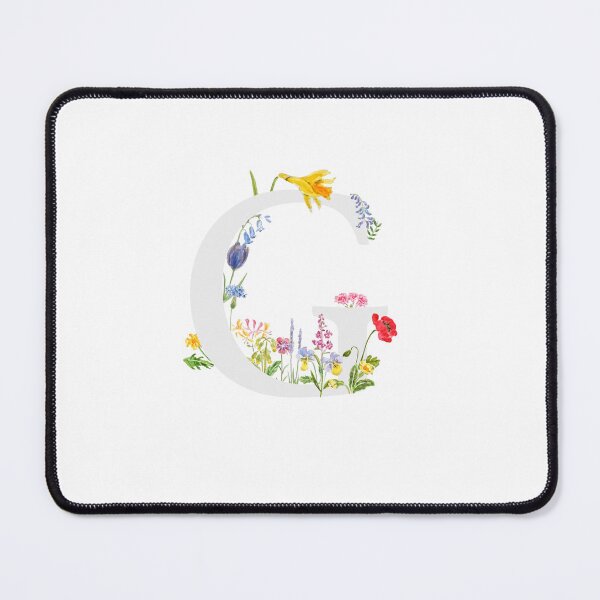 Item preview, botanical monogram alphabet g wildflowers hand painted designed and sold by ColorandColor.