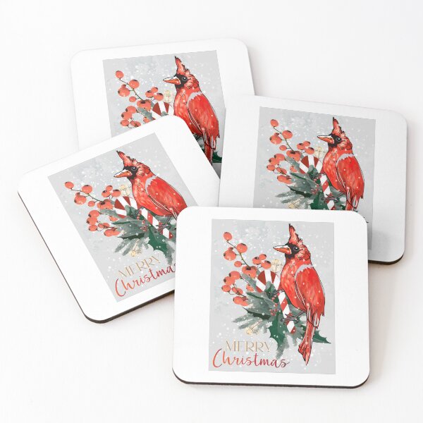Item preview,   Red cardinal. Christmas Winter wreath. Holiday a wreath of holly berries. Christmas decorations. Holly, red berries.  designed and sold by Anastasiia Yurevych.