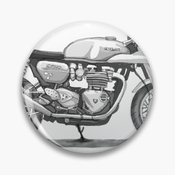 Item preview, Drawing of Vintage Classic Motorbike Thruxton Cafe Racer designed and sold by GaalArt.