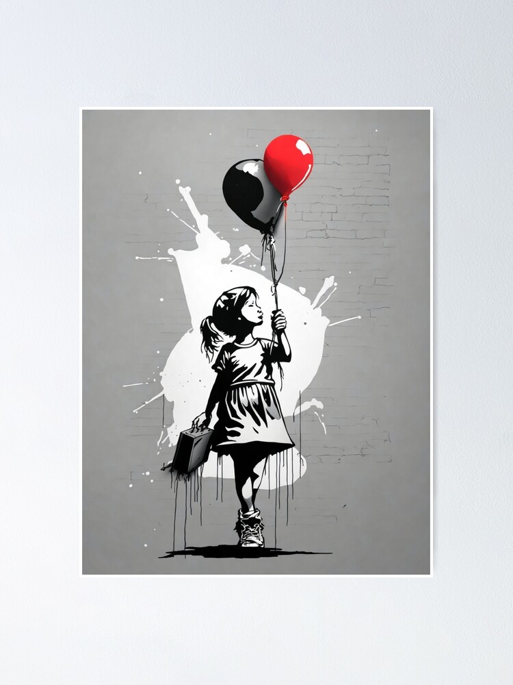 Girl graffiti with balloon