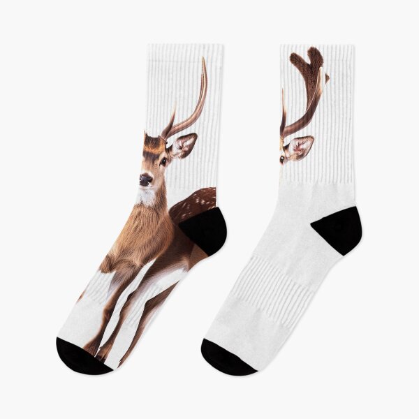 Item preview, Two deer standing in white space designed and sold by FlatLandPrints.