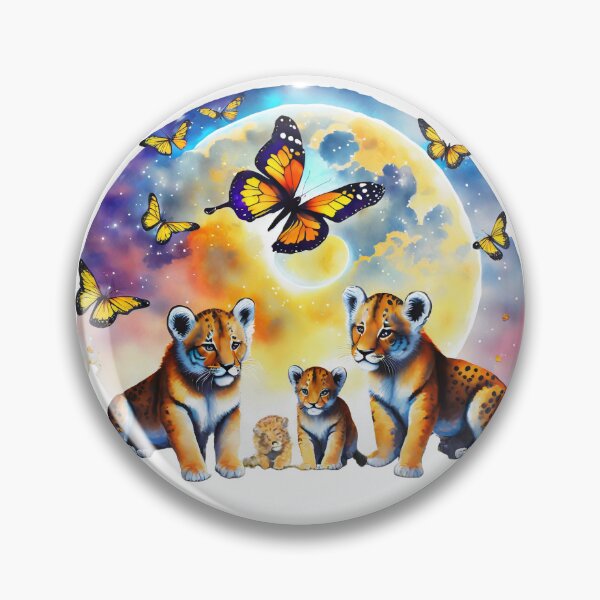 Item preview, Cubs Enchanted: Moonlit Butterfly Ballet designed and sold by AiArtsBanana.