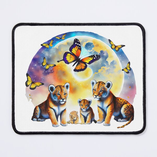 Item preview, Cubs Enchanted: Moonlit Butterfly Ballet designed and sold by AiArtsBanana.