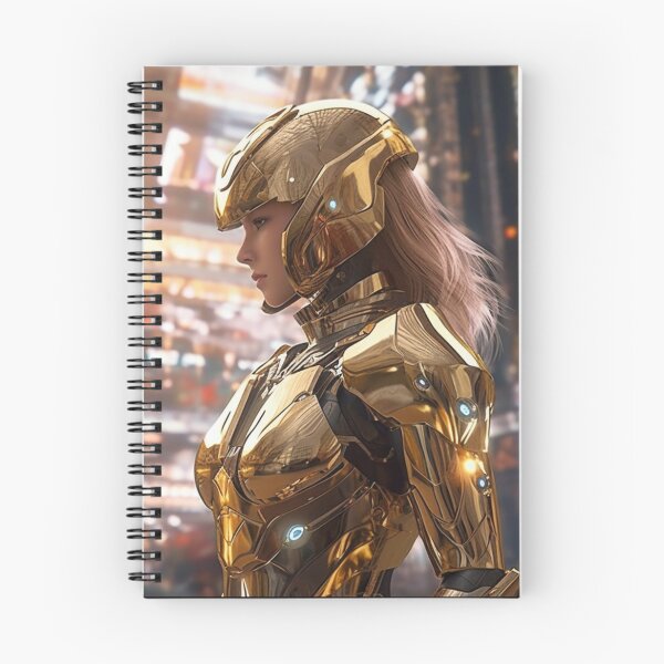 Item preview,  beautiful girl knight digital art armor cyborg gold designed and sold by UILOVE.