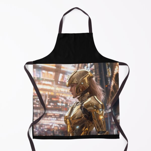 Item preview,  beautiful girl knight digital art armor cyborg gold designed and sold by UILOVE.