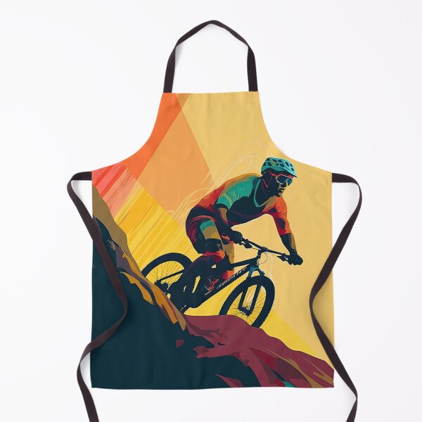 Item preview, Colorful mountain biker in the sunset designed and sold by WallGemsArt.