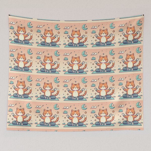 Item preview, yoga cat designed and sold by Greydate.