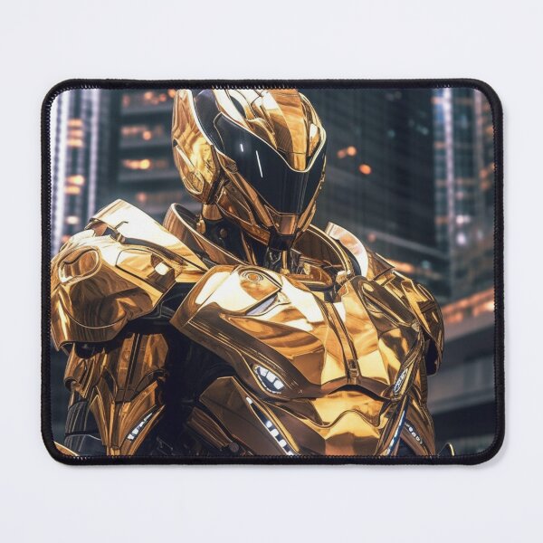 Item preview, gold lion knight digital art armor robot cyborg designed and sold by UILOVE.