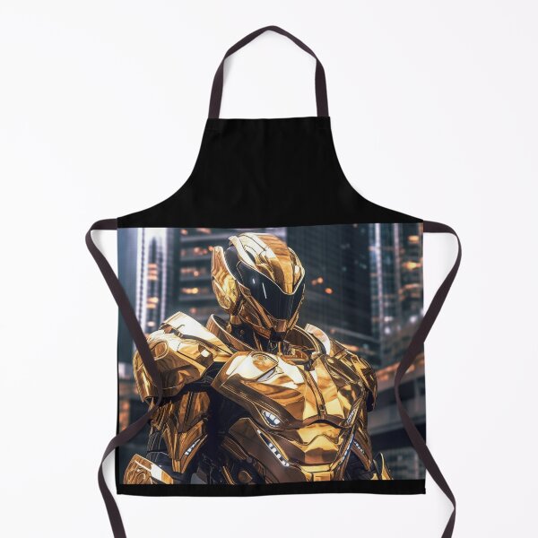 Item preview, gold lion knight digital art armor robot cyborg designed and sold by UILOVE.