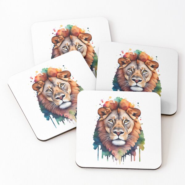 Item preview, Noble king of the savannah Lion's head in watercolor designed and sold by Ann Miu Deluxe.