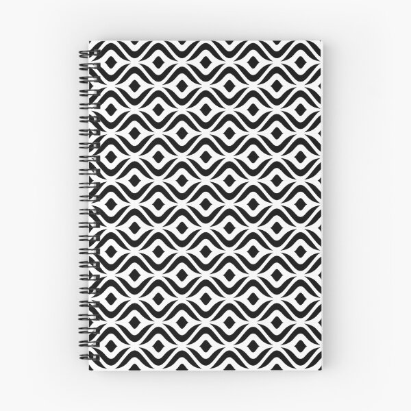 Item preview, Black White Oval Wavy Line Curve Monochrome Op Art Futurism 20th-Century Kinetic Art Modernism Pattern designed and sold by PenguinForests.