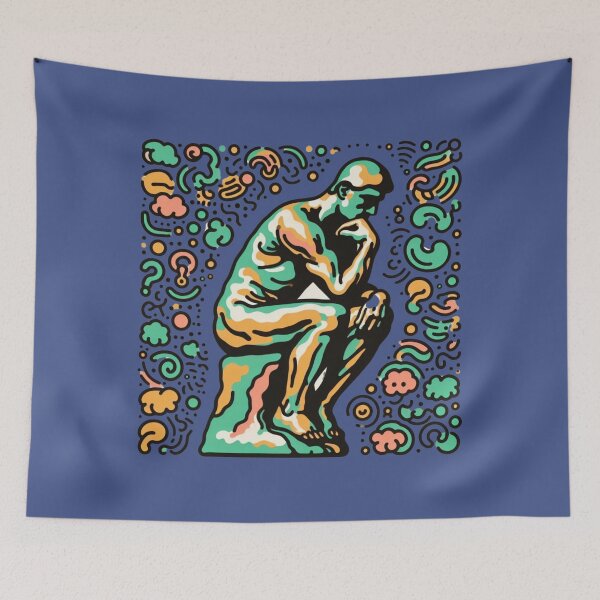 Item preview, The Thinker in a Psychedelic World designed and sold by sharon1210.