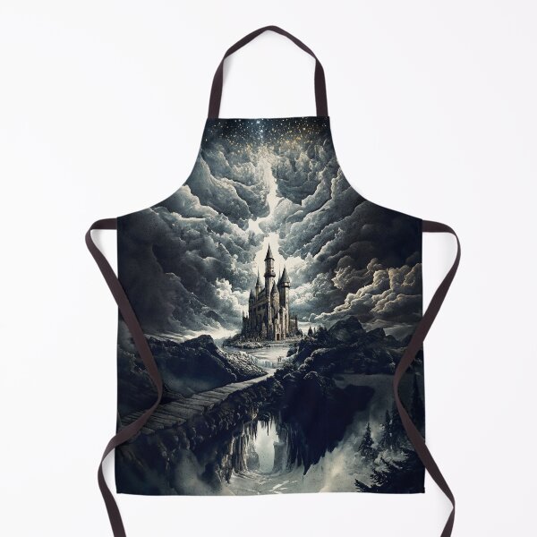 Item preview, Dark & Foreboding Medieval Fantasy Castle Digital Painting designed and sold by RedFinchDesigns.