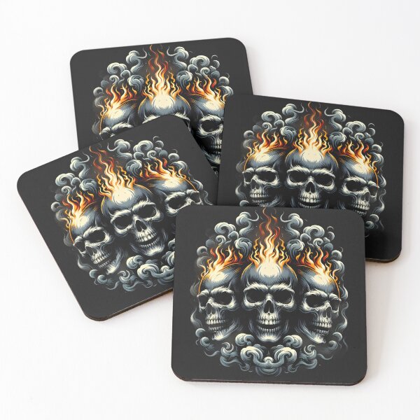 Item preview, Funny angry skull head on fire T-shirt designed and sold by TimTeeVogue.