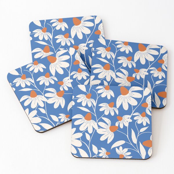 Item preview, Floriography - White Coneflower - Cobalt Blue designed and sold by susycosta.