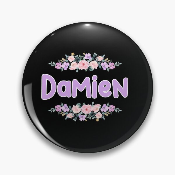 Item preview, Purple Flower Damien Name Label (Black) designed and sold by NormadWorld.