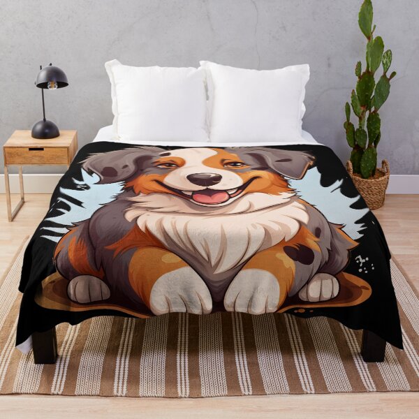 Item preview, Cute mini australian shepherd puppy dog breed illustration designed and sold by NBSStore.