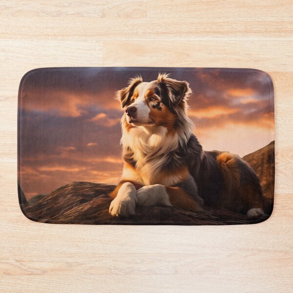 Item preview, Cute australian shepherd dog breed portrait photography at sunset, aussie shepard designed and sold by NBSStore.