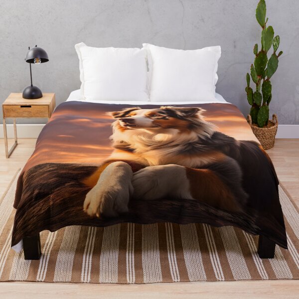 Item preview, Cute australian shepherd dog breed portrait photography at sunset, aussie shepard designed and sold by NBSStore.
