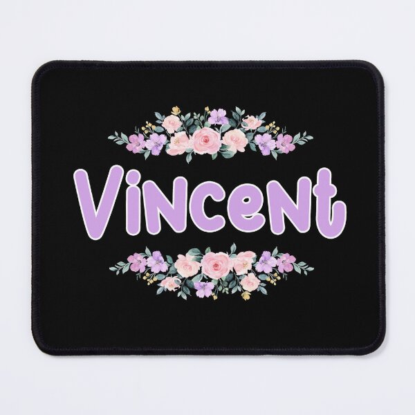 Item preview, Purple Flower Vincent Name Label (Black) designed and sold by NormadWorld.