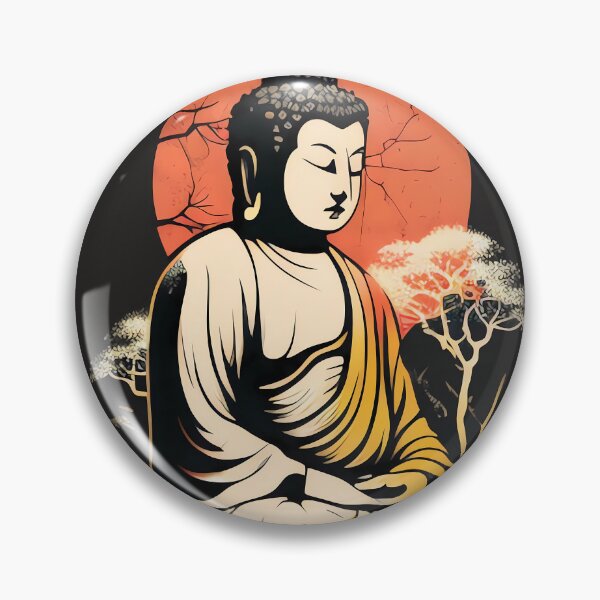 Item preview, Meditating Buddha against black background designed and sold by randrdesign.