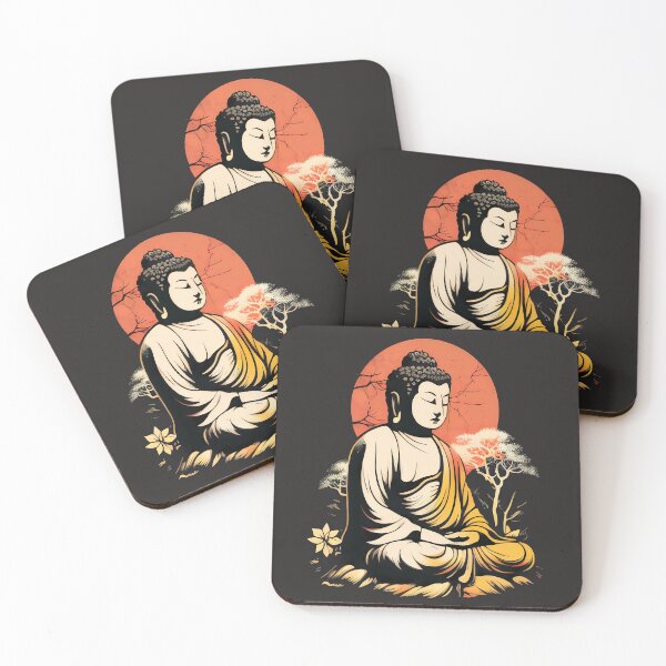 Item preview, Meditating Buddha against black background designed and sold by randrdesign.