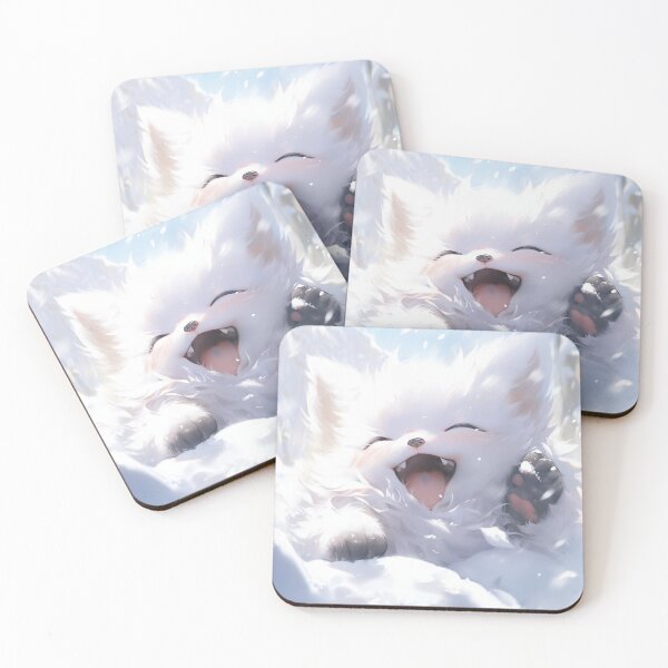 Item preview, Enchanting Anime Winter White Fox: designed and sold by ArtsyChaosArt.