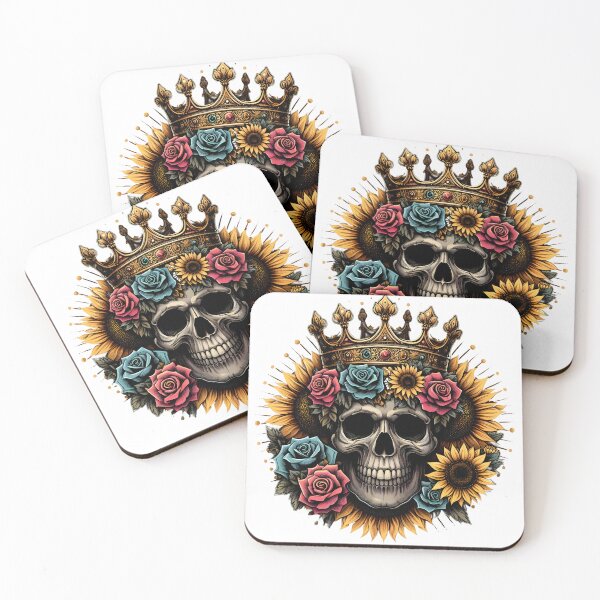 Item preview, Funny skull head with crown flowers butterfly T-shirt designed and sold by TimTeeVogue.
