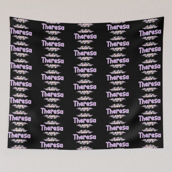 Item preview, Purple Flower Theresa Name Label (Black) designed and sold by NormadWorld.
