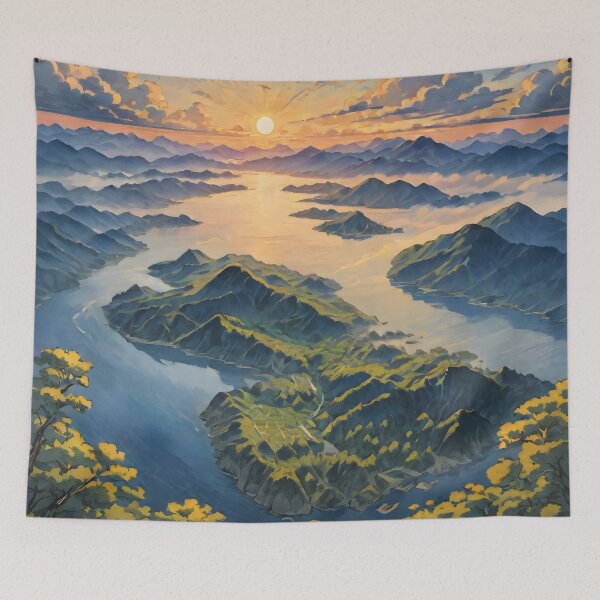 Item preview, Awoke - A Contemporary Ukiyo-e Nature Landscape designed and sold by Kijiermono.