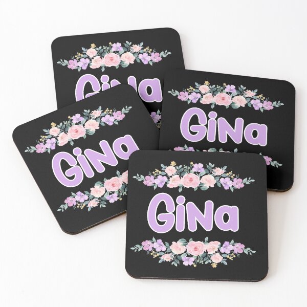 Item preview, Purple Flower Gina Name Label (Black) designed and sold by NormadWorld.