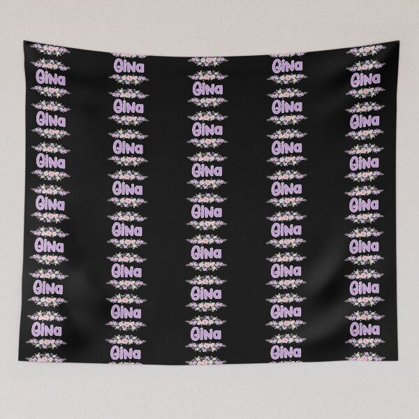 Item preview, Purple Flower Gina Name Label (Black) designed and sold by NormadWorld.