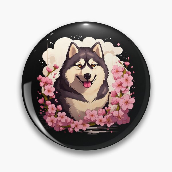 Item preview, Cute alaskan malamute dog breed in the mountains illustration designed and sold by NBSStore.