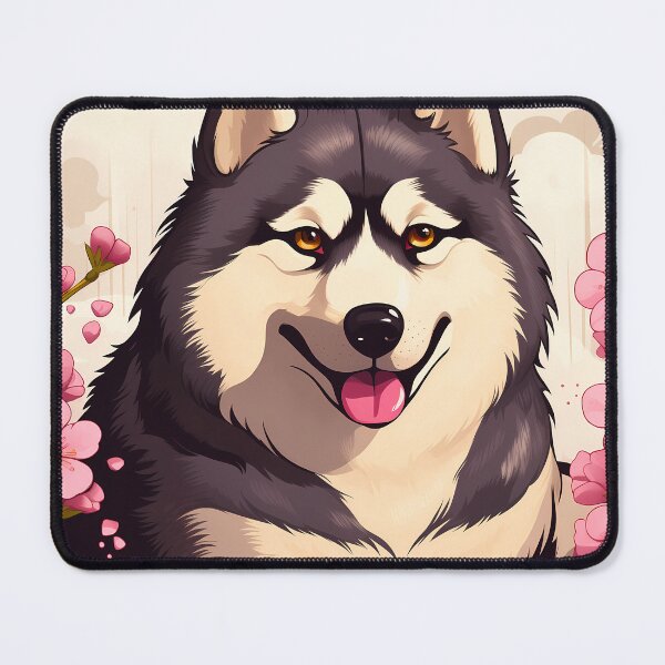 Item preview, Cute alaskan malamute dog breed in the mountains illustration designed and sold by NBSStore.