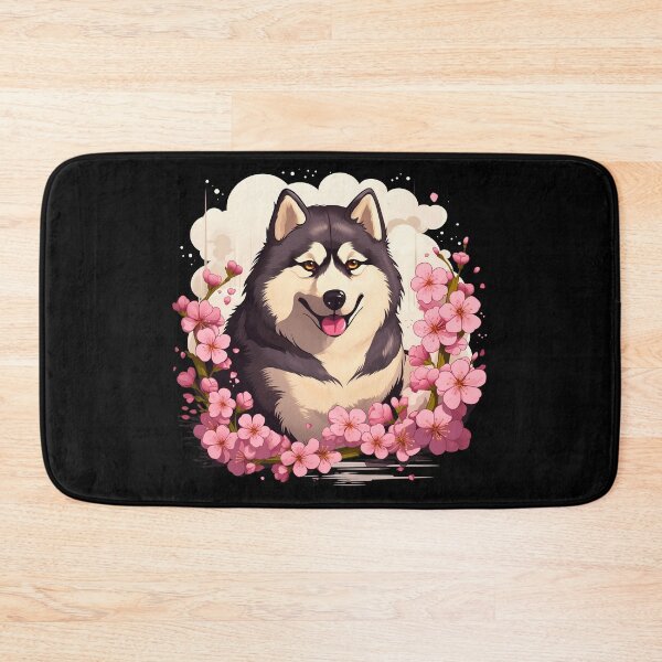 Item preview, Cute alaskan malamute dog breed in the mountains illustration designed and sold by NBSStore.