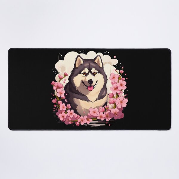 Item preview, Cute alaskan malamute dog breed in the mountains illustration designed and sold by NBSStore.
