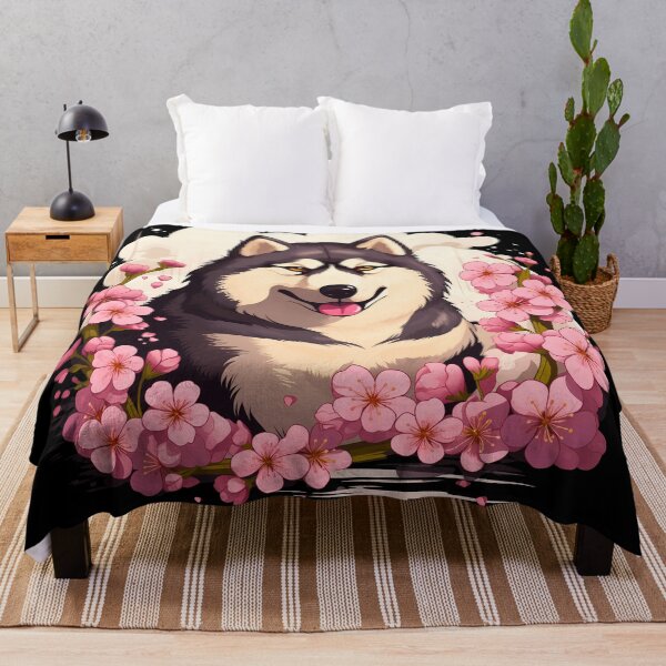Item preview, Cute alaskan malamute dog breed in the mountains illustration designed and sold by NBSStore.