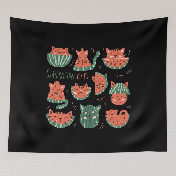 Item preview, Kawaii Watermelon Shirt, Fruit Shirt, Kawaii Cat Shirt, designed and sold by chipmuckdesignn.