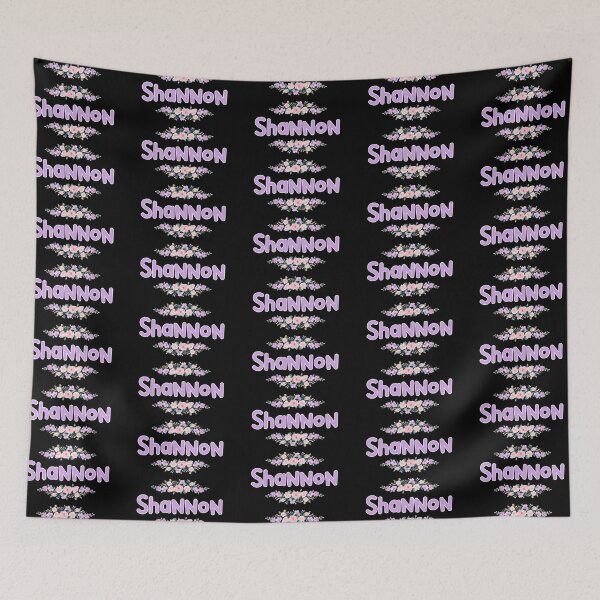 Item preview, Purple Flower Shannon Name Label (Black) designed and sold by NormadWorld.
