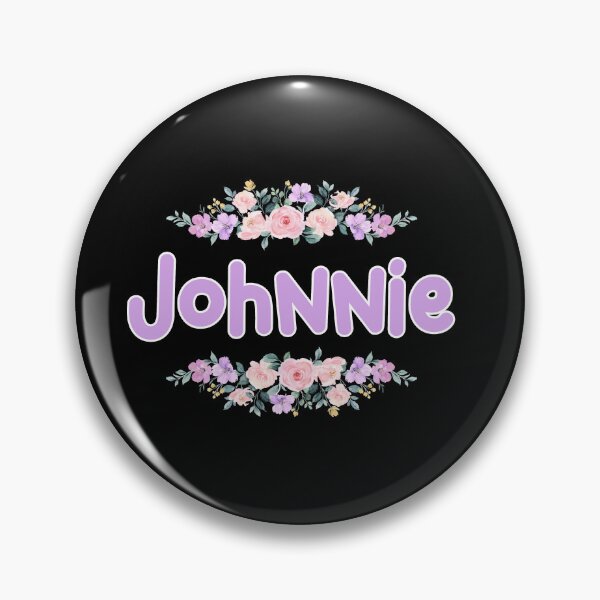 Item preview, Purple Flower Johnnie Name Label (Black) designed and sold by NormadWorld.
