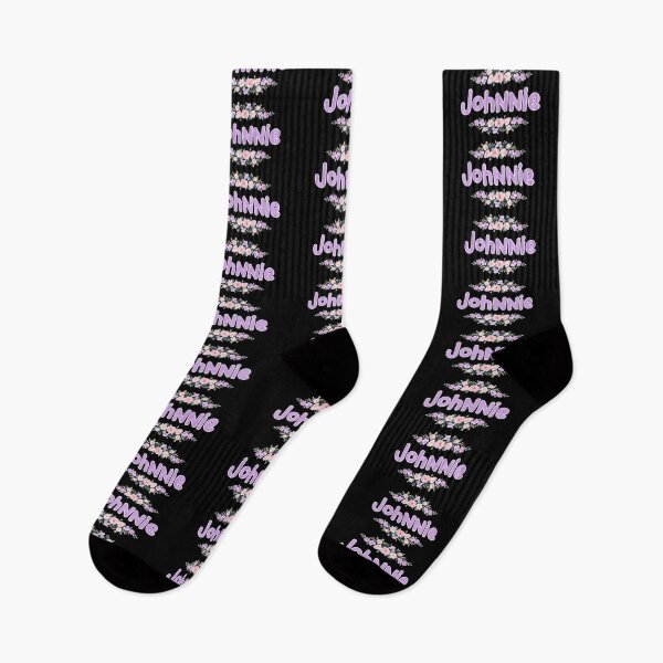 Item preview, Purple Flower Johnnie Name Label (Black) designed and sold by NormadWorld.