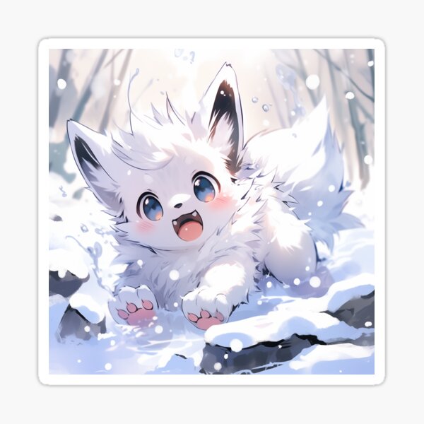 Marvelous Anime Winter White Fox Sticker