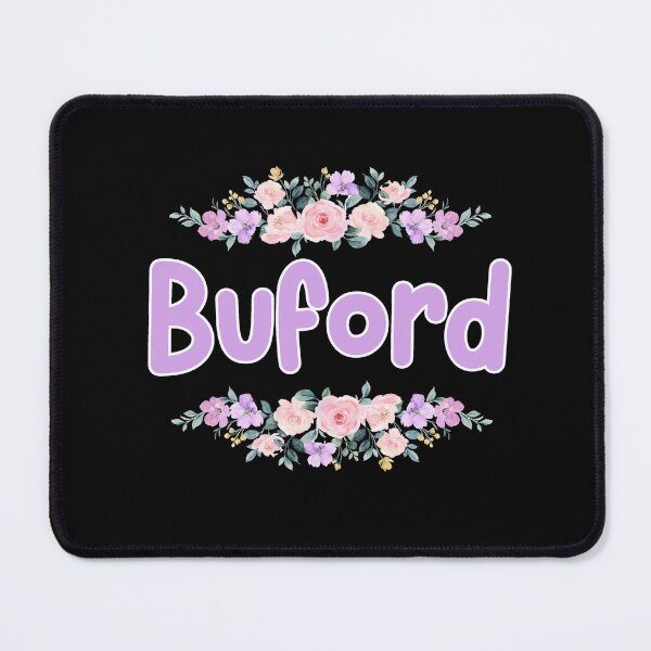 Item preview, Purple Flower Buford Name Label (Black) designed and sold by NormadWorld.