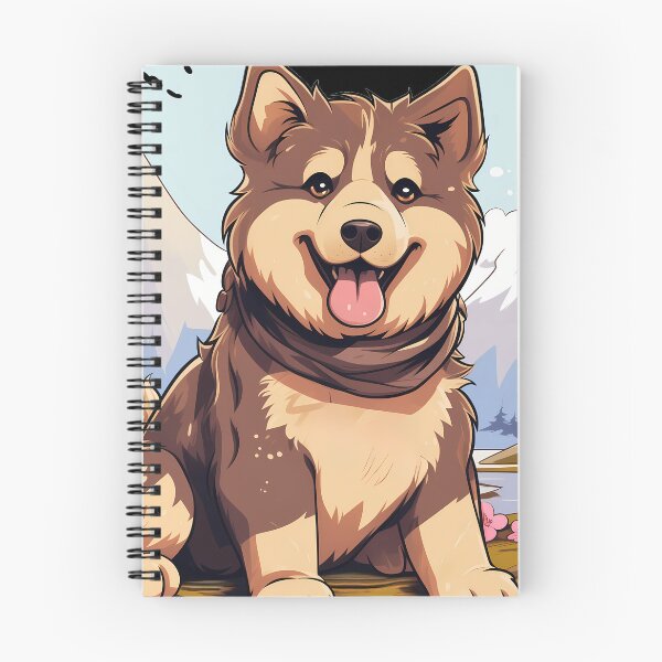 Item preview, Cute alaskan malamute dog breed puppy in the mountains illustration designed and sold by NBSStore.