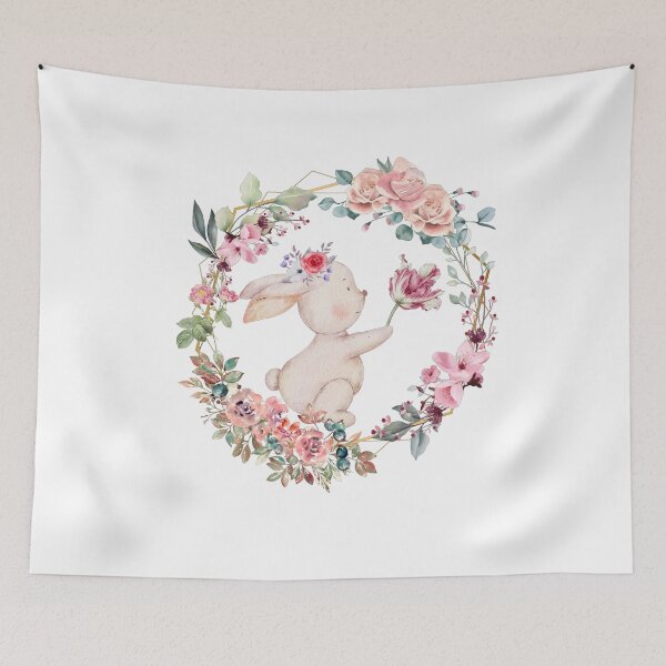 Item preview, Cute rabbit among flowers designed and sold by Natalia944.